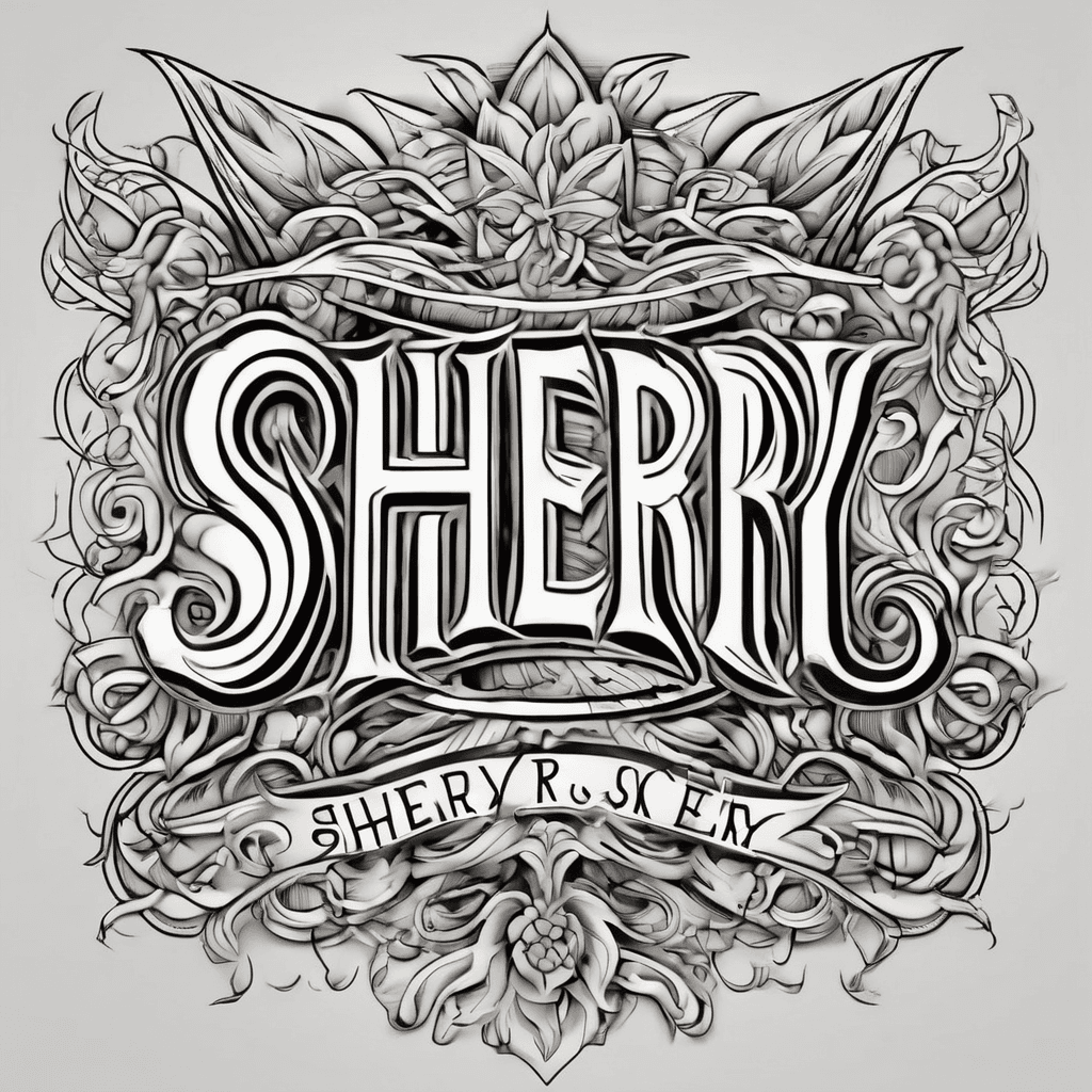 A beautiful tattoo design featuring the name "Shery" in elegant lettering