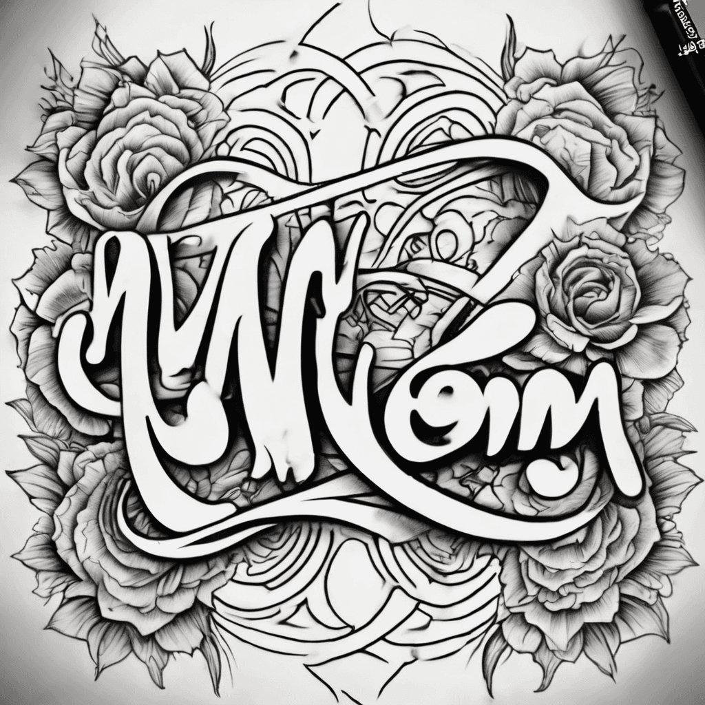 A beautiful tattoo design featuring the name "My mom 💘 15th march 2011" in elegant lettering