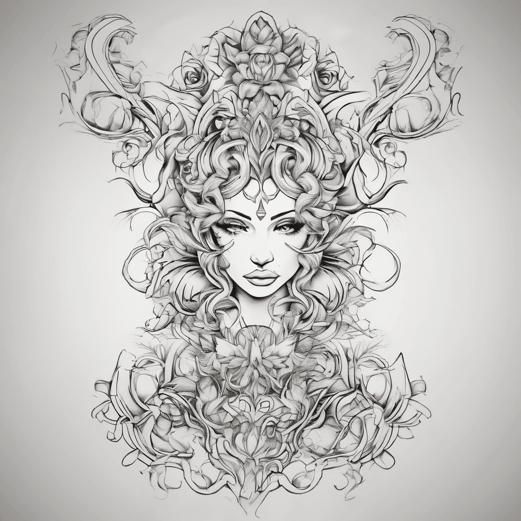 A beautiful tattoo design featuring the name "Krista" in Belion Radego Font