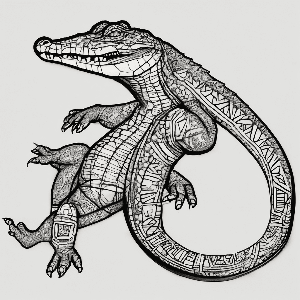Marcus Fuller incorporated into a wakka wakka Aboriginal Dot Art crocodile for forearm for a wife in honour of her husband