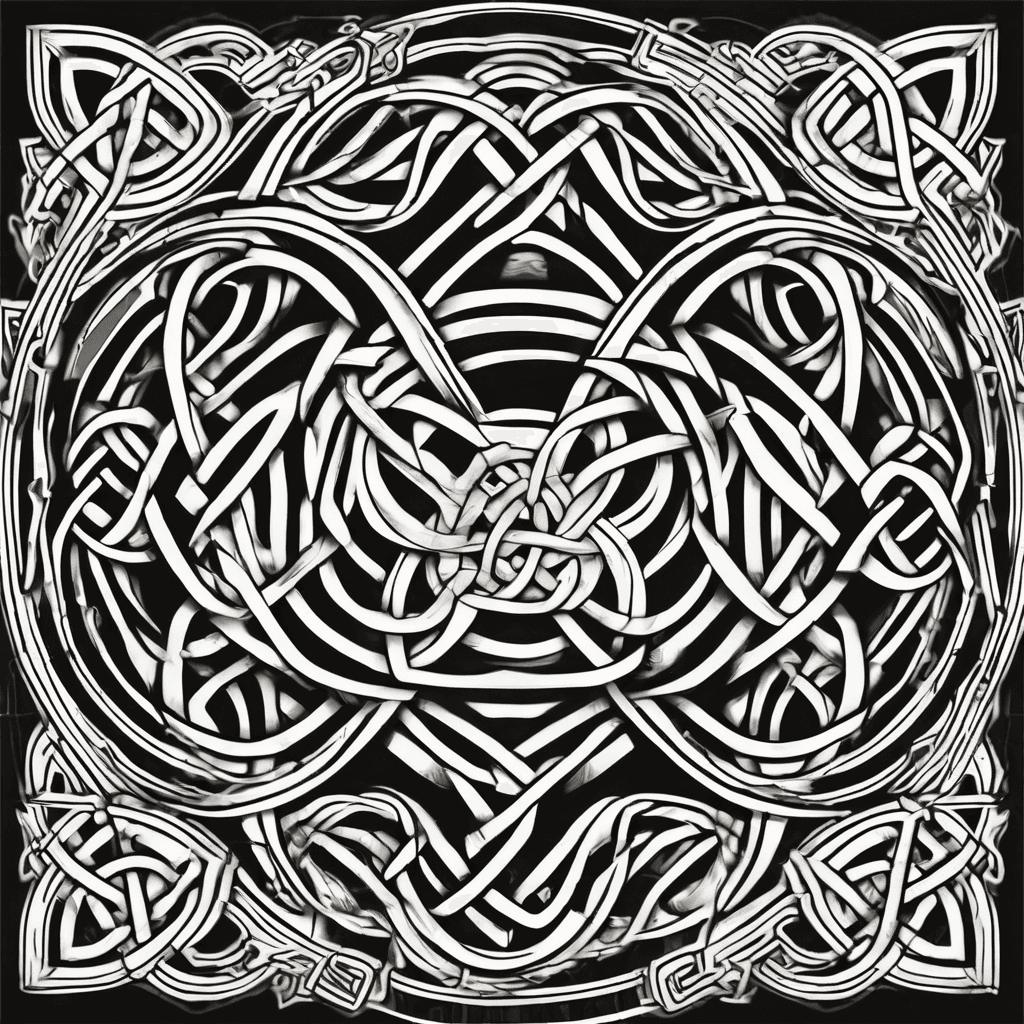 Celtic knot with geometric patterns