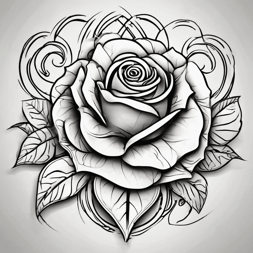 Large rose with connecting hearts for 4 of my kids with tribal