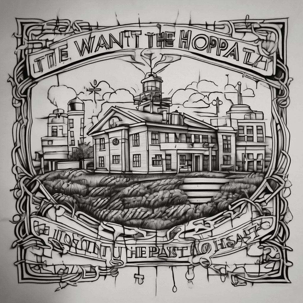 I want the hospital heartbeat line with a cross in the center and underneath I want it to say So god made a farmer very simple just black ink no other designs