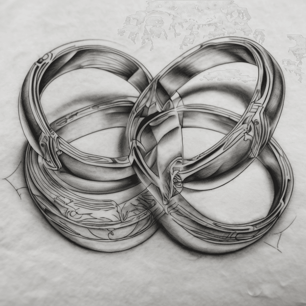 I would like a medium size image of 2 wedding rings interlocked with Christine engraved on one and Gerhard engraved on the other. The date 24.09.2020 should be underneath with the words love without limits. I want this one my left bicep on
