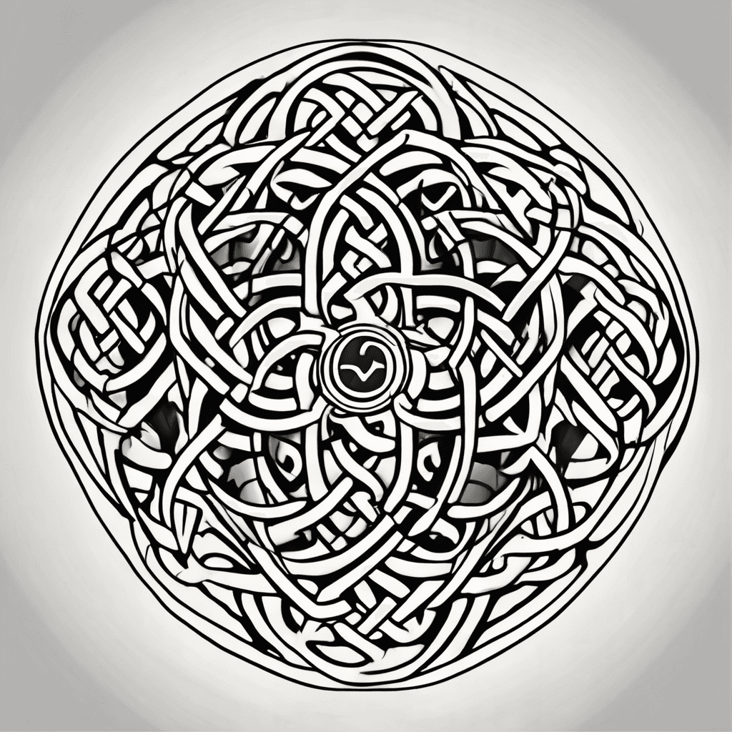 Celtic knot with geometric patterns