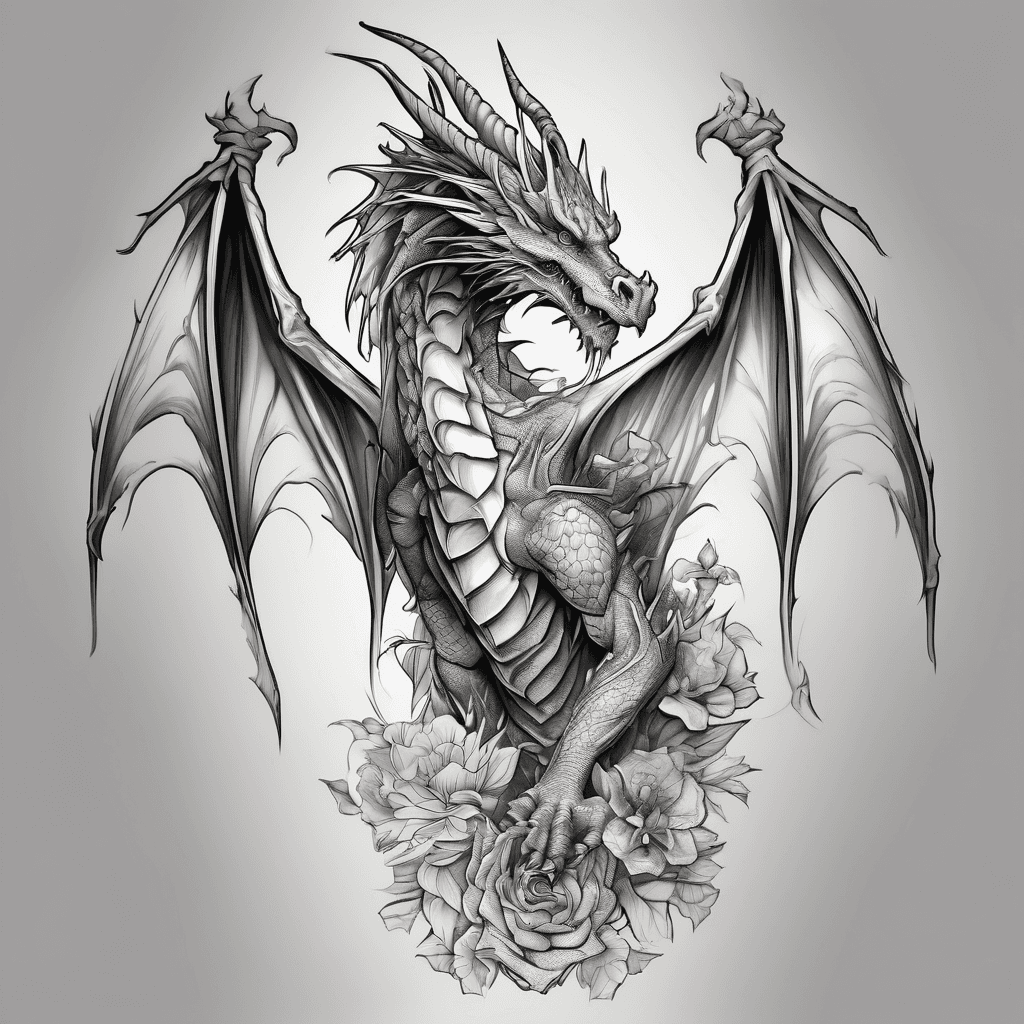 design a dragon,flower,bible scripture and include kingston for full sleeve tattoo