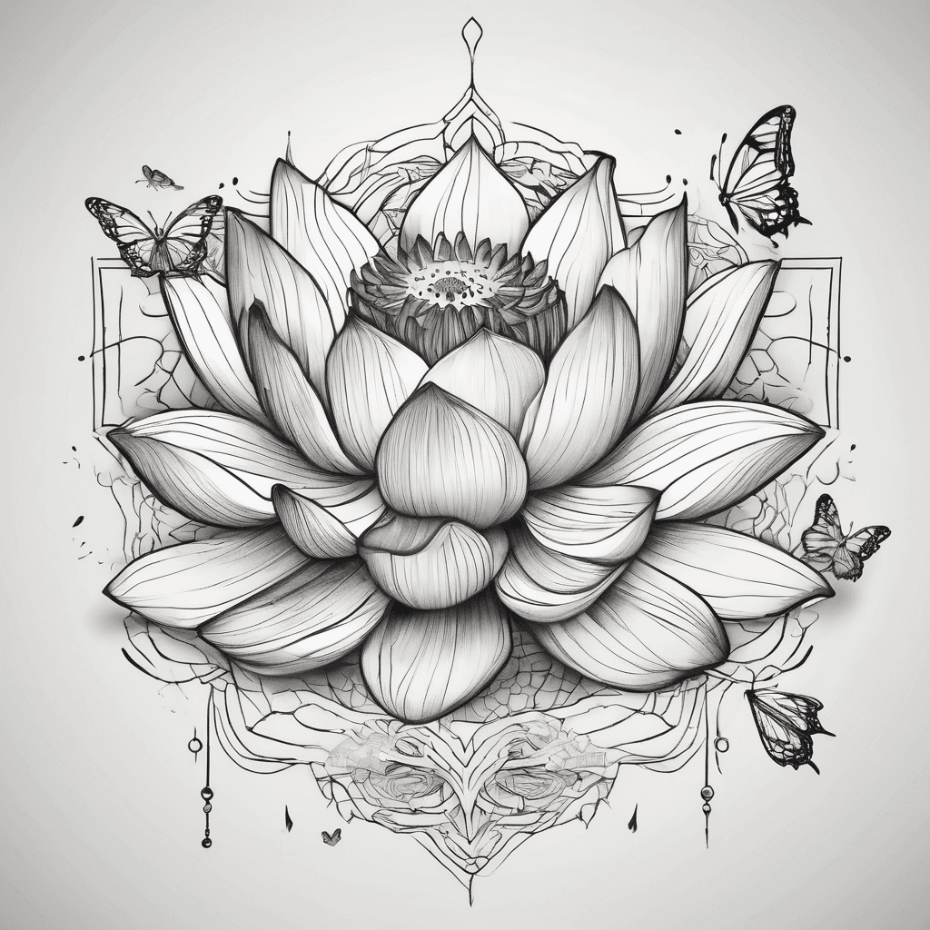 Lotus with butterfly