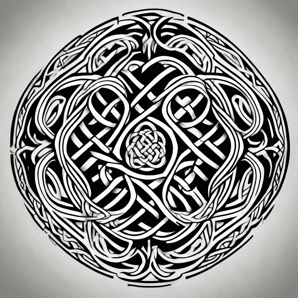 Celtic knot with geometric patterns