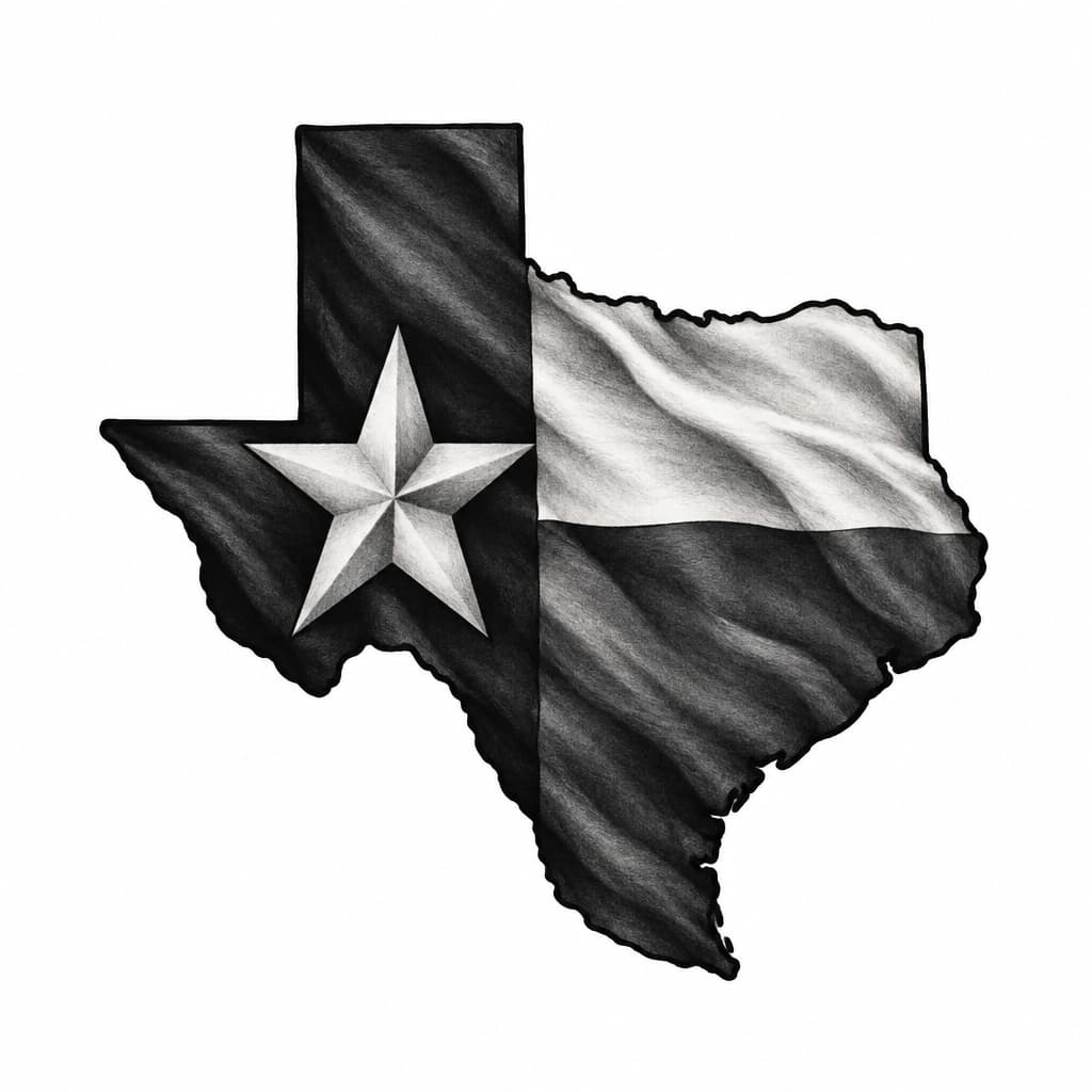 Texas made Lonestar flag theme