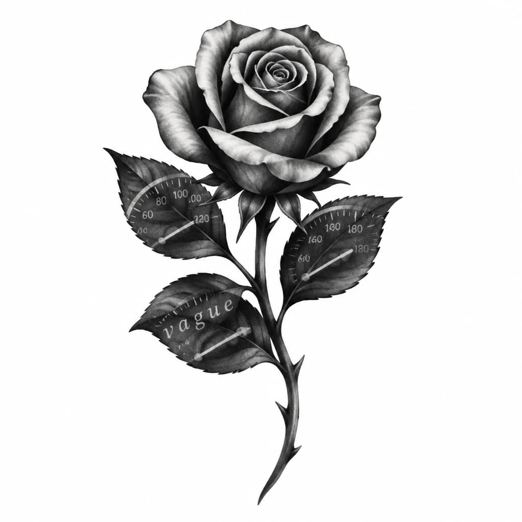 like a rose but in the rose leaves you say vague the speedometer metrics and it doesnt have to be so clear it can be a bit more vague and artistic