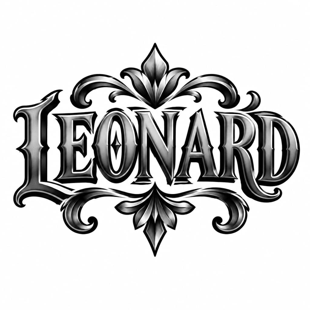 Design a font tattoo LEONARD