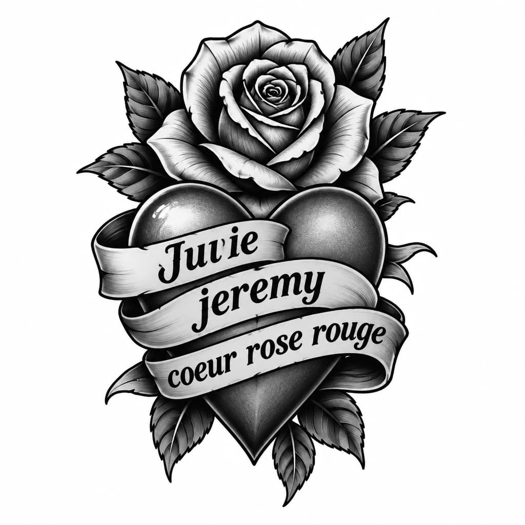 Julie jeremy coeur rose rouge