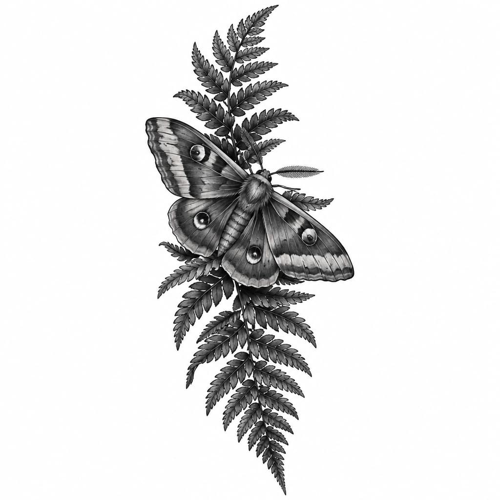 Ellie's moth and fern leaf sleave tattoo from The Last of Us Game