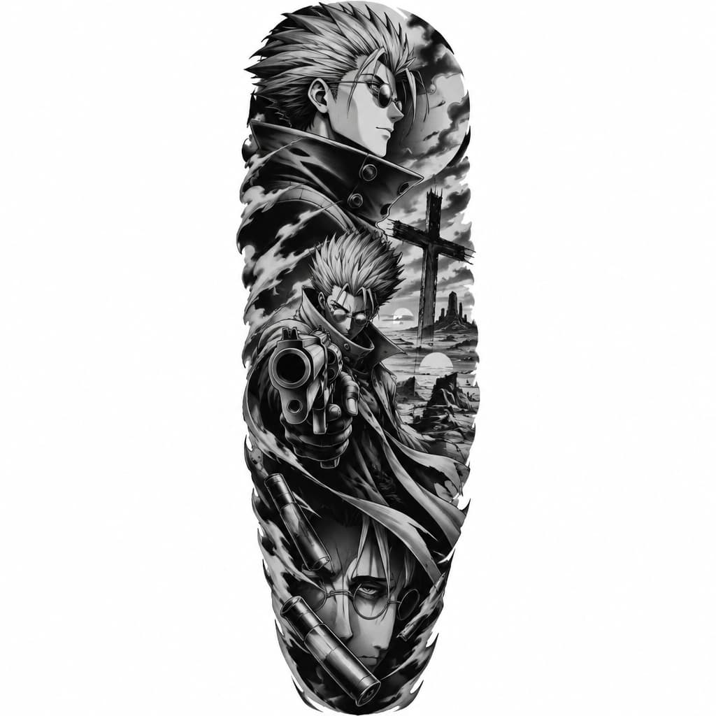 Trigun anime Vash Stampede Back Forearm sleeve
