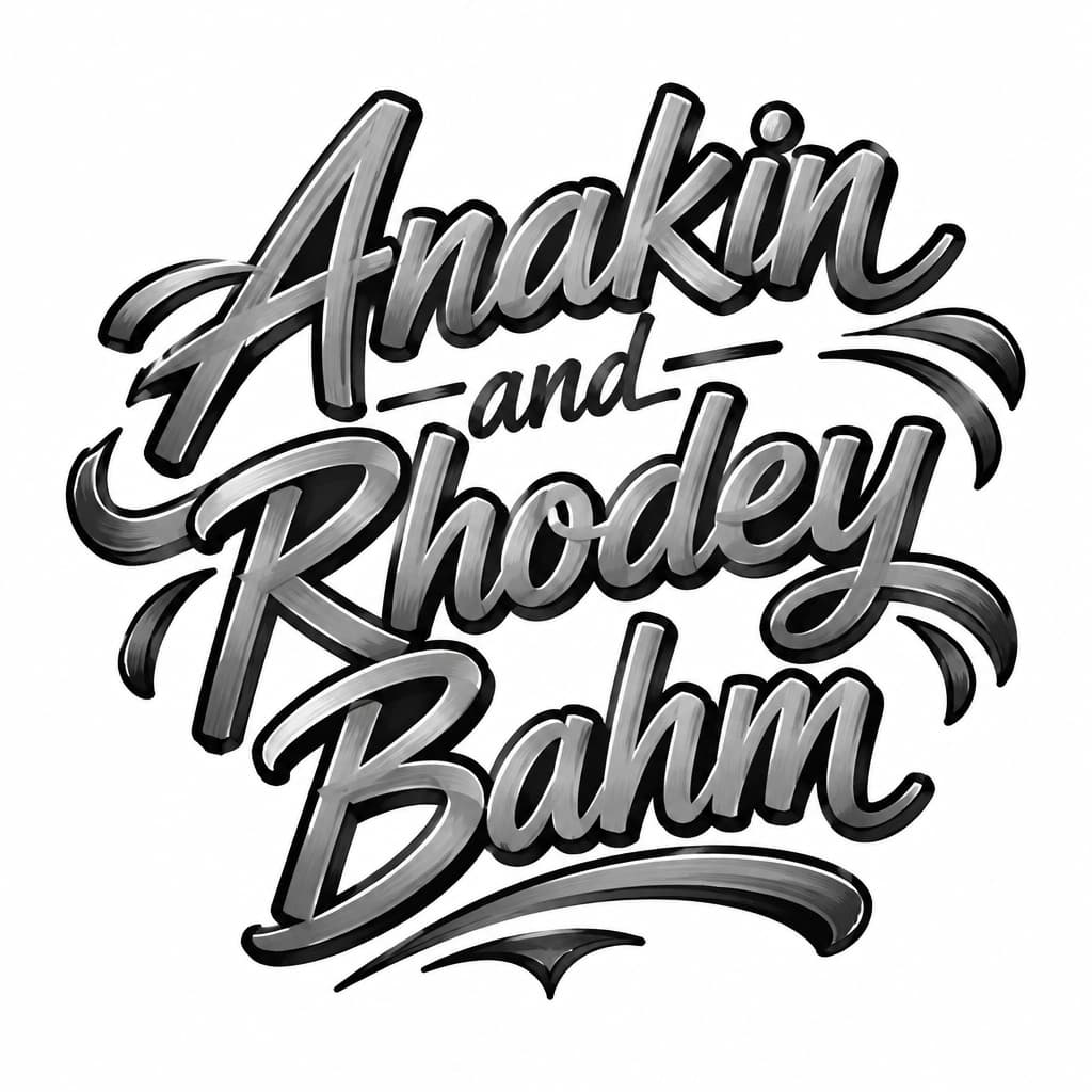 AI 生成的 A tattoo concept featuring the name Anakin and Rhodey Bahm… 纹身设计