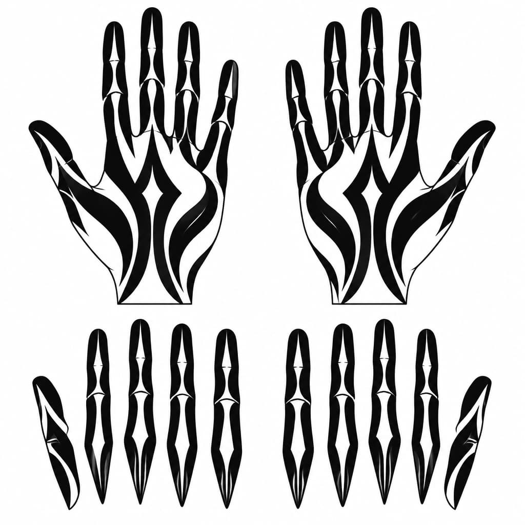 AI 生成的 Clean, printable black-and-white tattoo stencil for the PALM… 纹身设计
