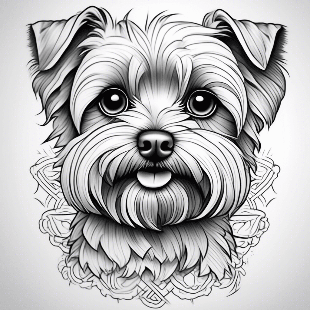 Dog tattoo of face is yorkie bichon mix