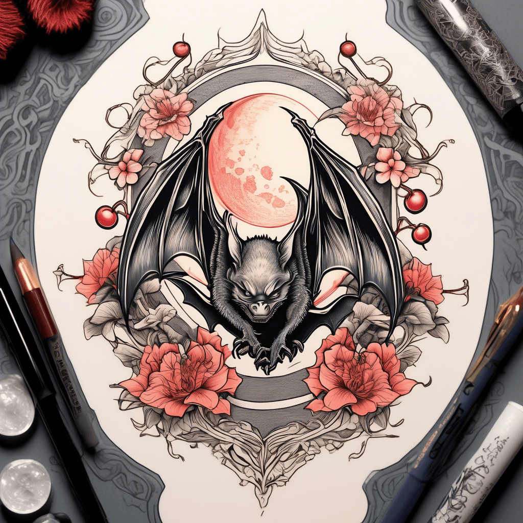 Bat and moon
