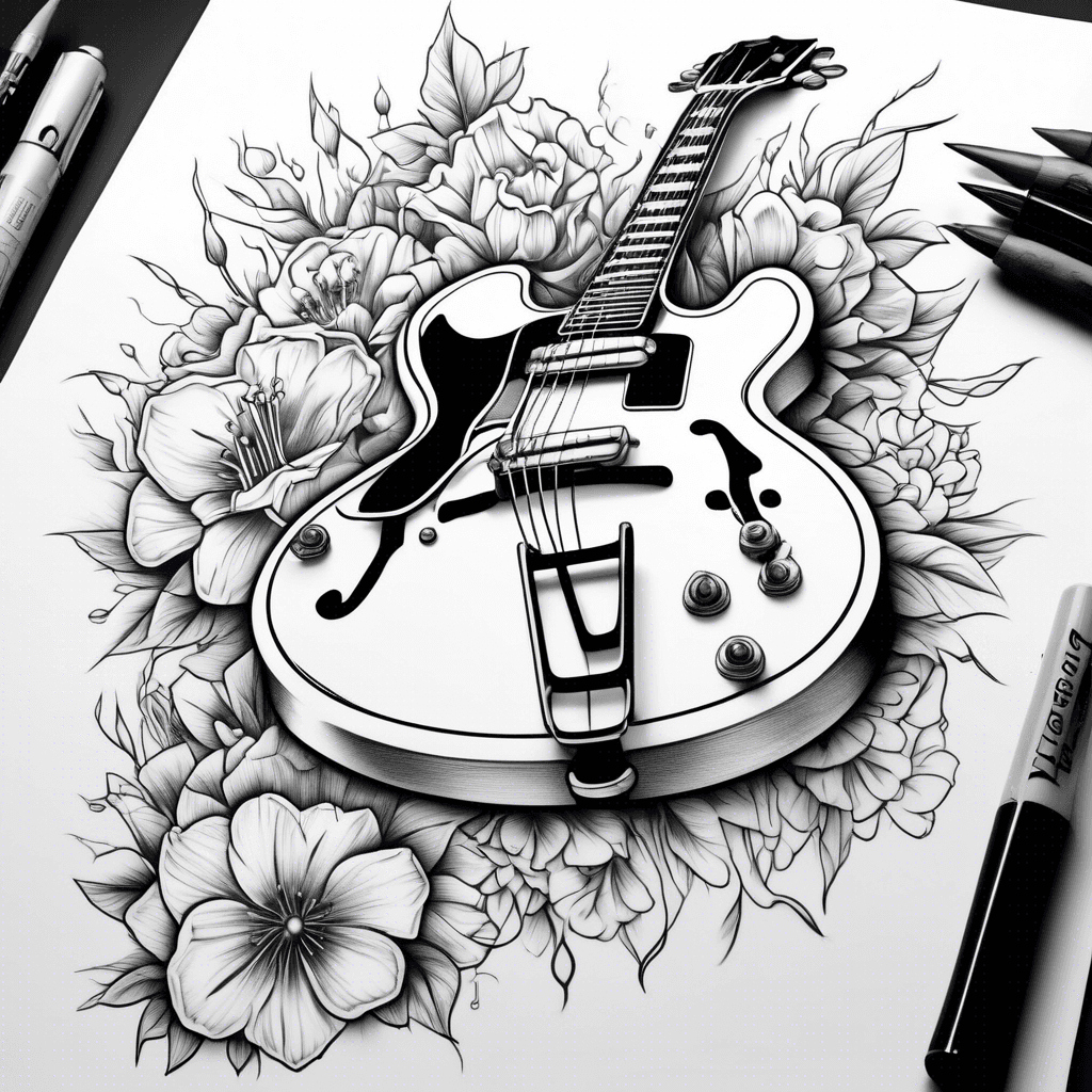 Gibson es335 in front of flowers