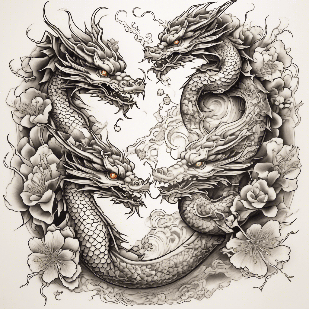 Get a tattoo of 2 dragons, a small golden one and a larger black one, inspired by the book The Fourth Wing