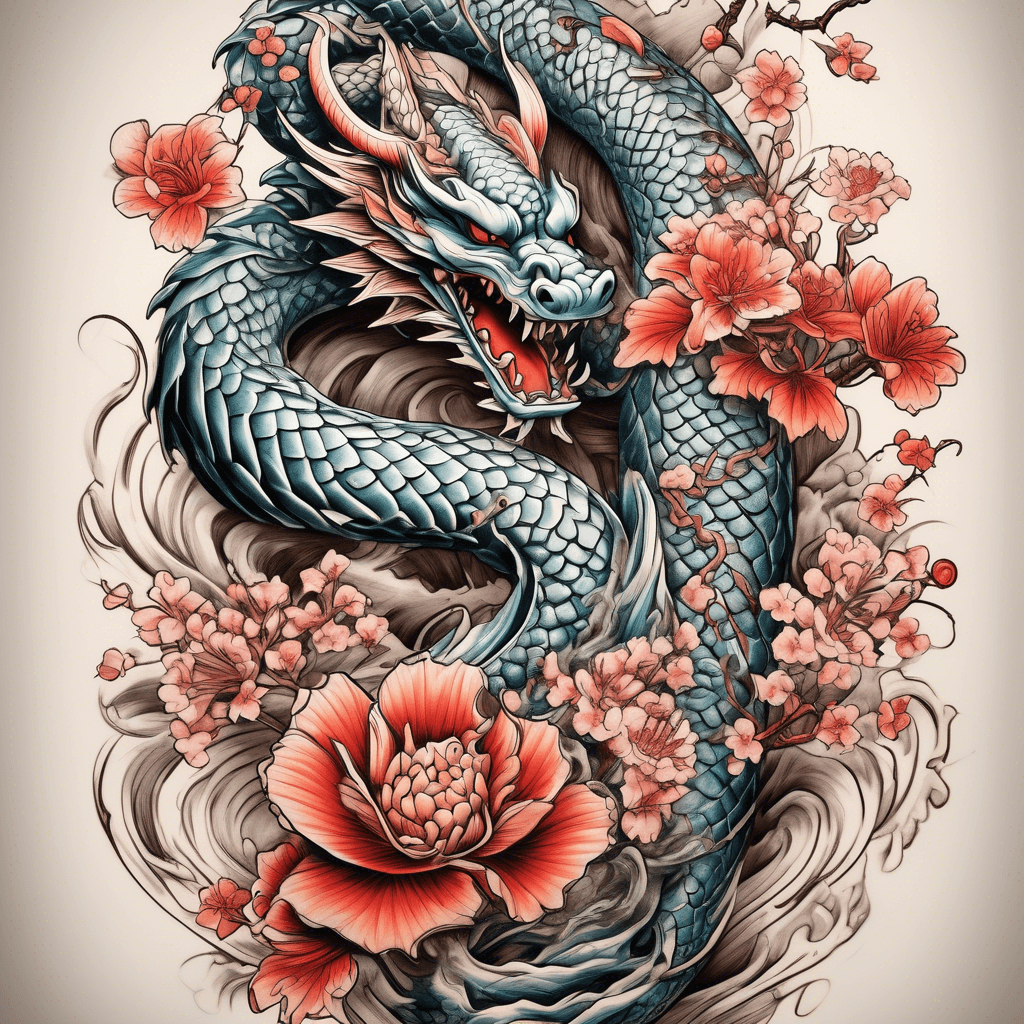 dragon and snake ionic column
