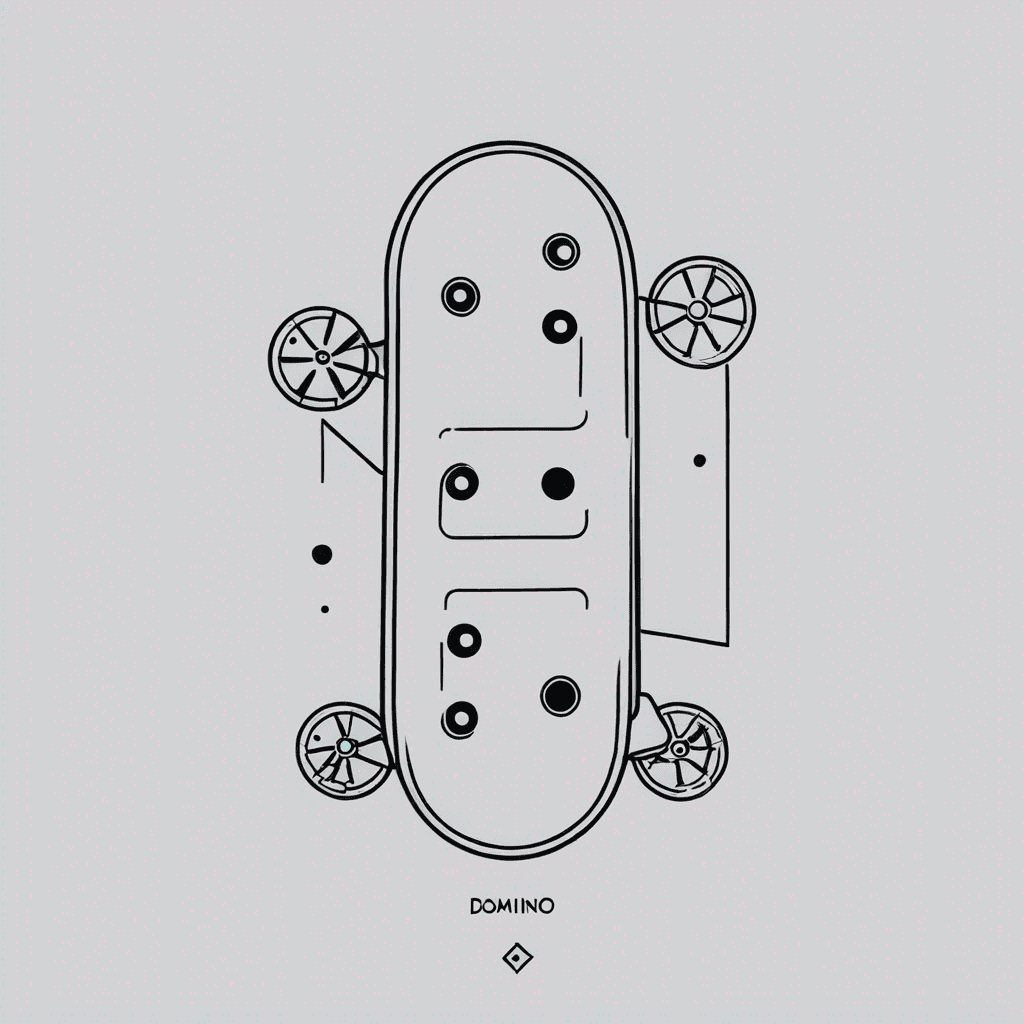 domino, skateboard, combined, wheels