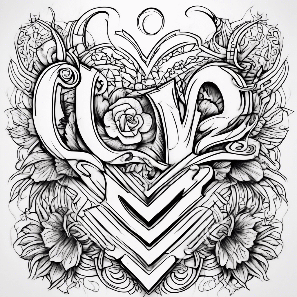 A love tattoo with the name William and the date 4-9-25