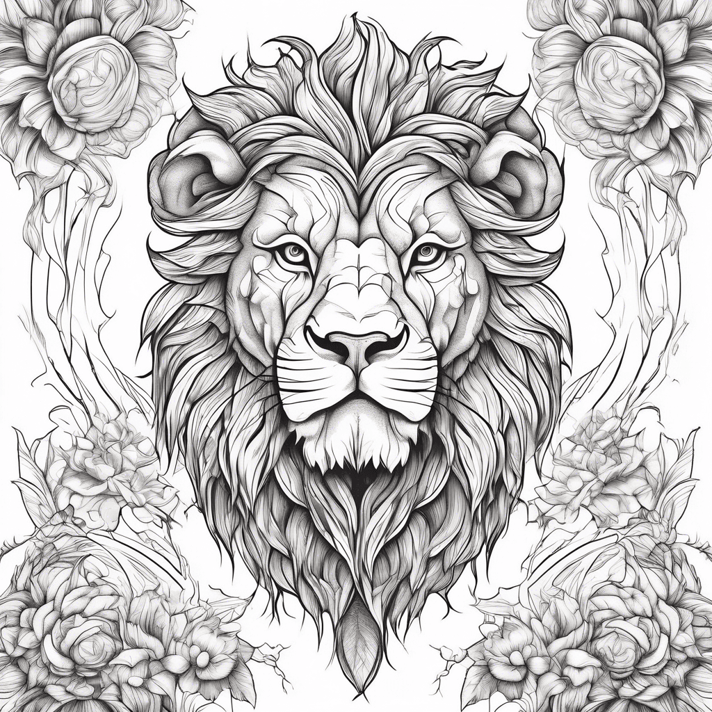 A lion and bison symbolising strength