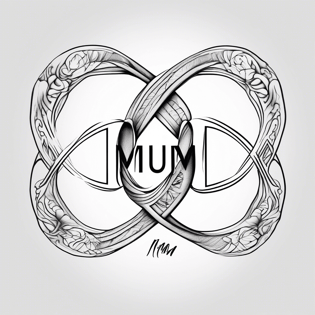 Infinity symbol with the word mum running through it