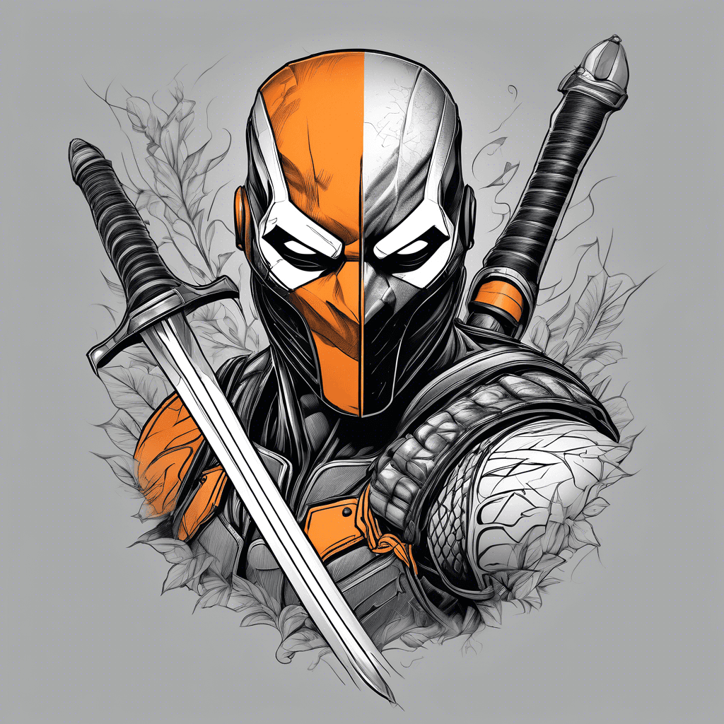 Deathstroke with his sword out