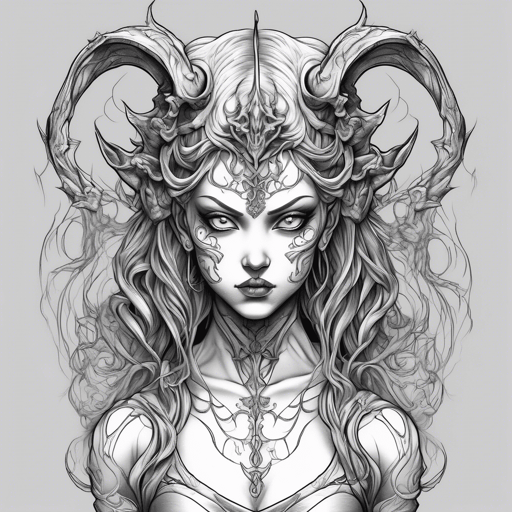evil female anime demon in the renaissance