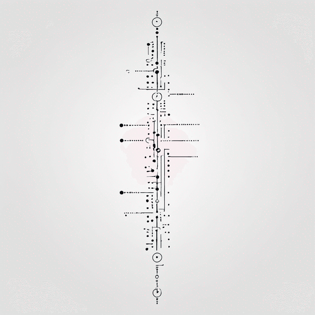 GaleFlow Bureplyn, translated to Morse code, 17 by 2 cm, vertical, matching with original translation 100%, bold lines and dots, white background, minimalism