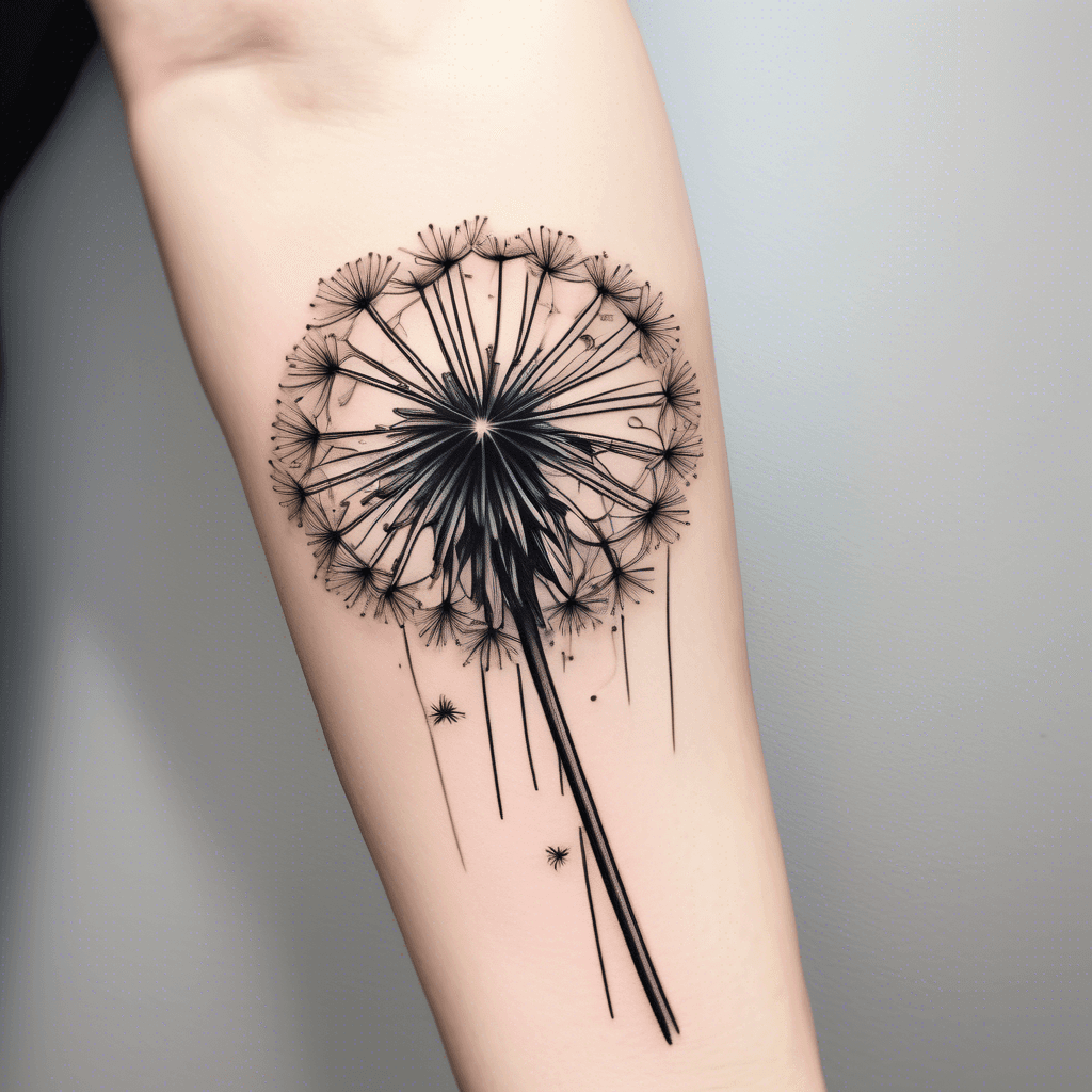 Small colorful dandelion on my right wrist