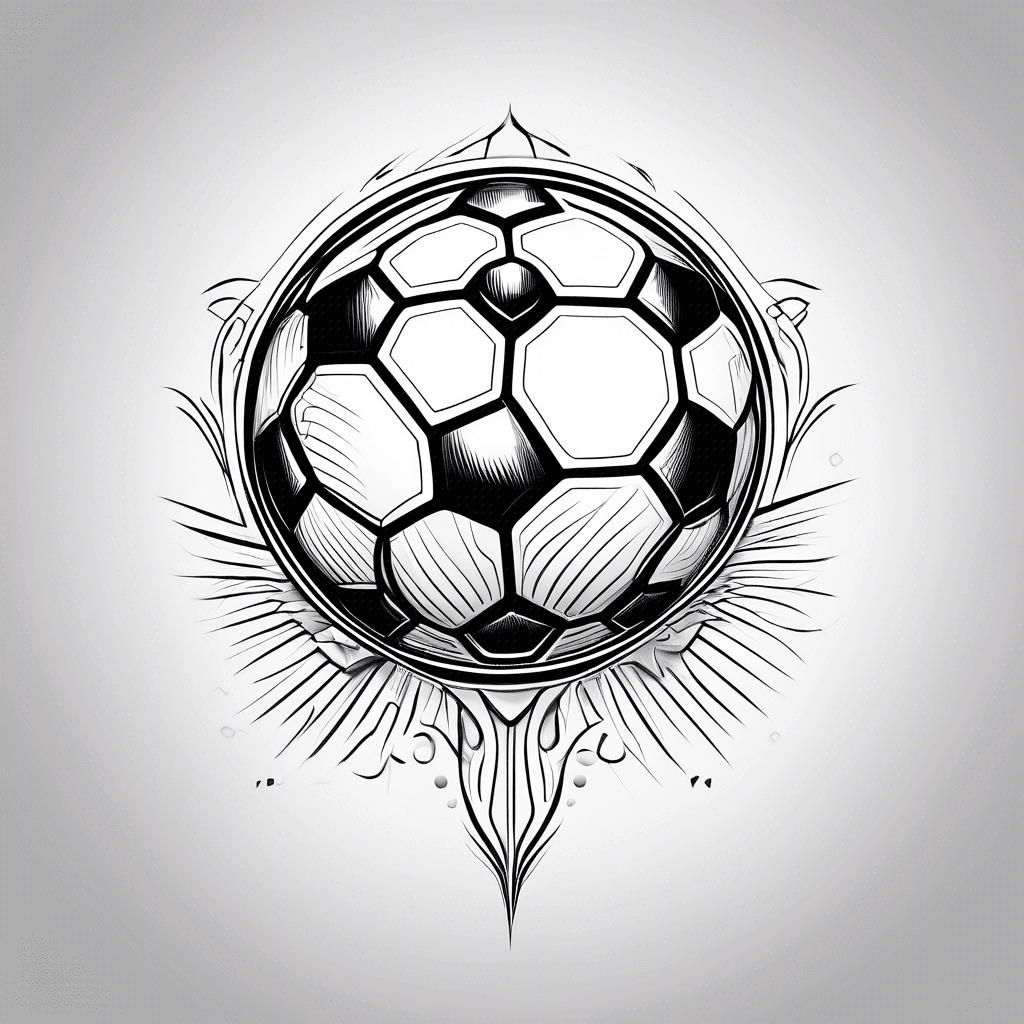 Simple,small football tattoo black and white