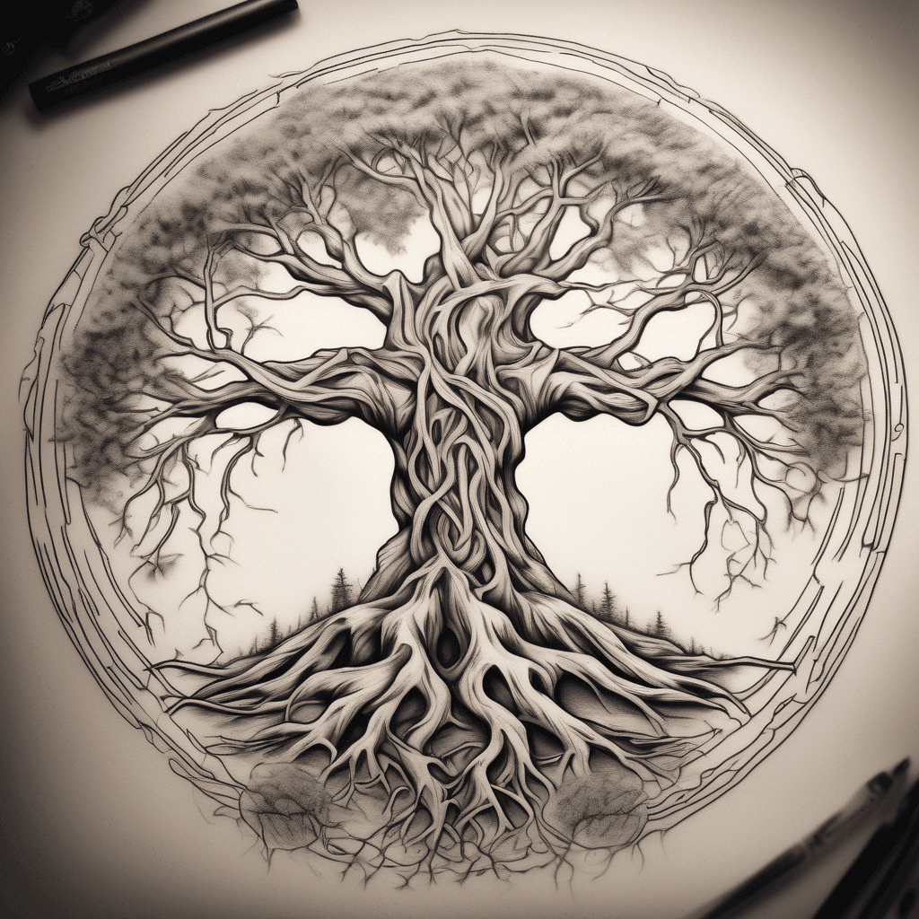 Ten lifelong friends, bound by time and shared memories, standing together like the roots of an ancient tree—strong, intertwined, and enduring. This tattoo captures the essence of their unbreakable bond, symbolizing the deep connection and unwavering support they provide each other. Incorporate elements like a circle to represent unity, ten interlocking hands or symbols, and perhaps a date or a meaningful phrase that ties their friendship together.