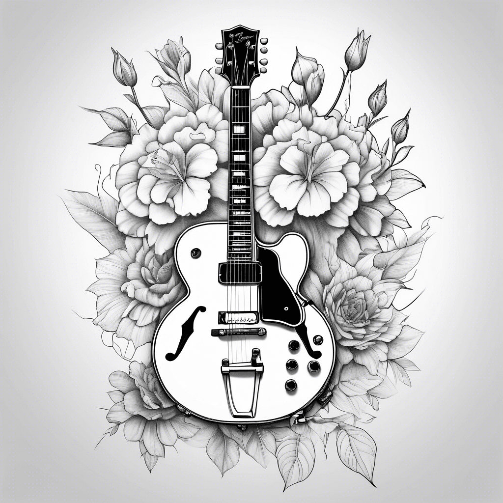 Gibson es335 in front of flowers