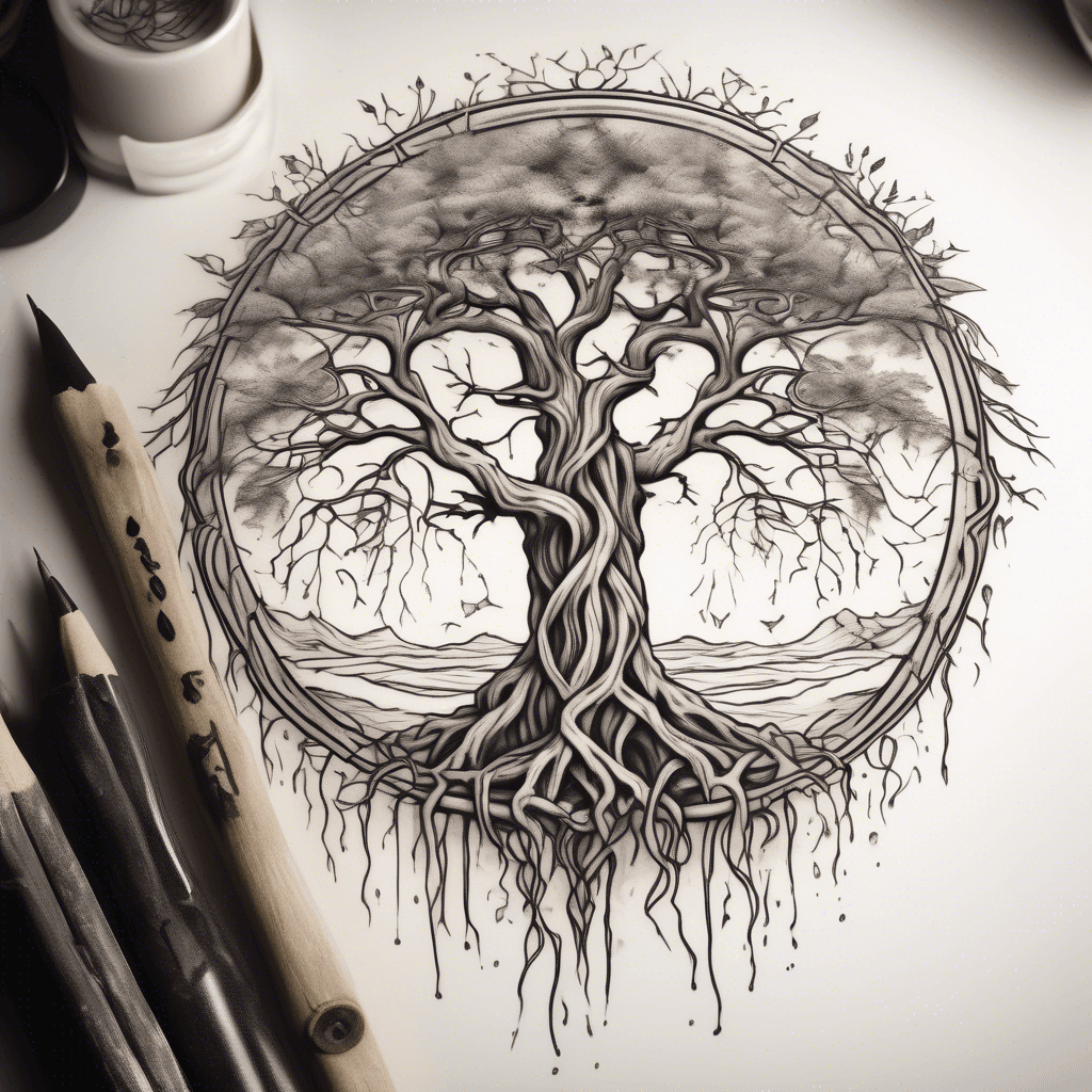 Ten lifelong friends, bound by time and shared memories, standing together like the roots of an ancient tree—strong, intertwined, and enduring. This tattoo captures the essence of their unbreakable bond, symbolizing the deep connection and unwavering support they provide each other. Incorporate elements like a circle to represent unity, ten interlocking hands or symbols, and perhaps the phrase "i'm in" that ties their friendship together.