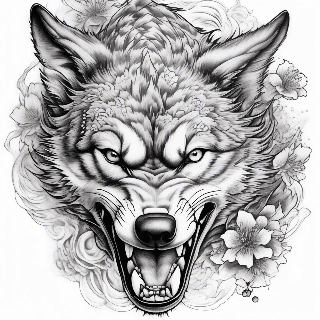 full running wolf with mouth closed