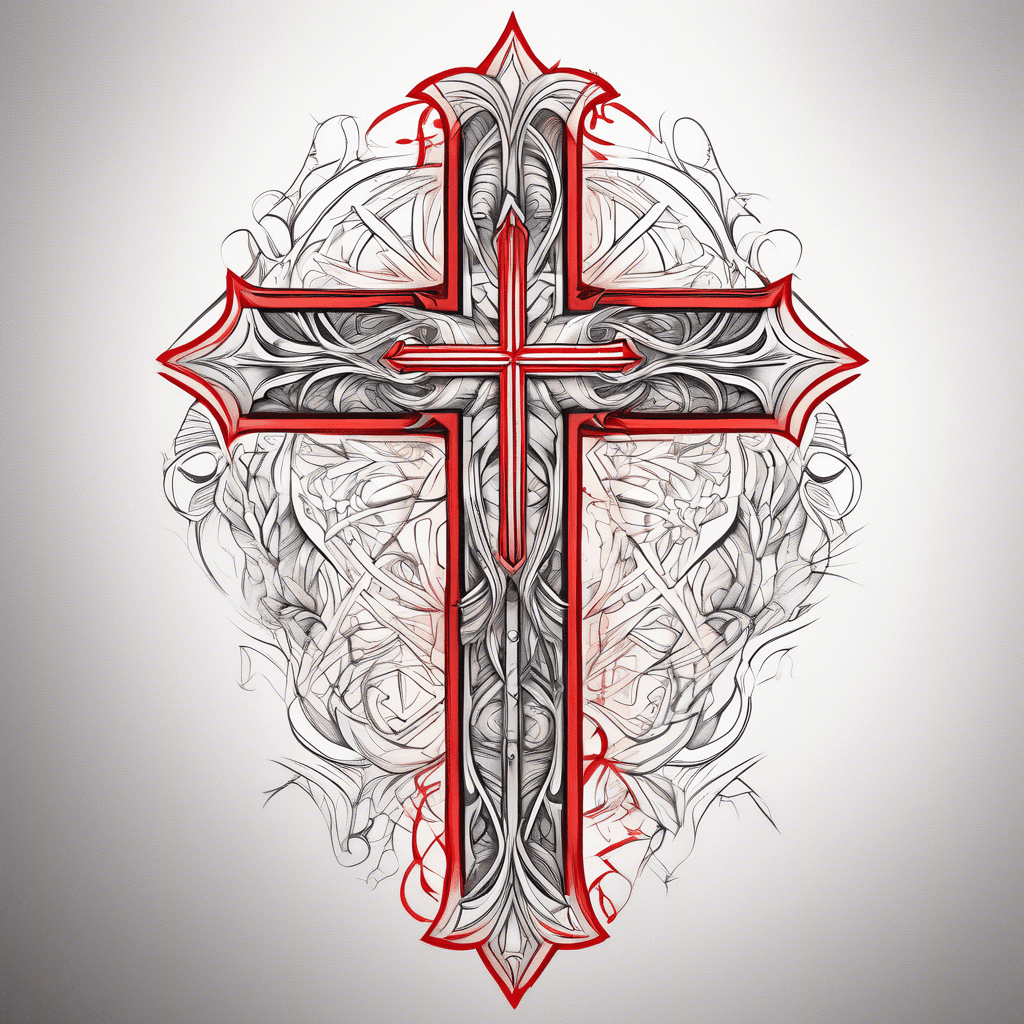 a cross with red wording inside that says faith in the Lord