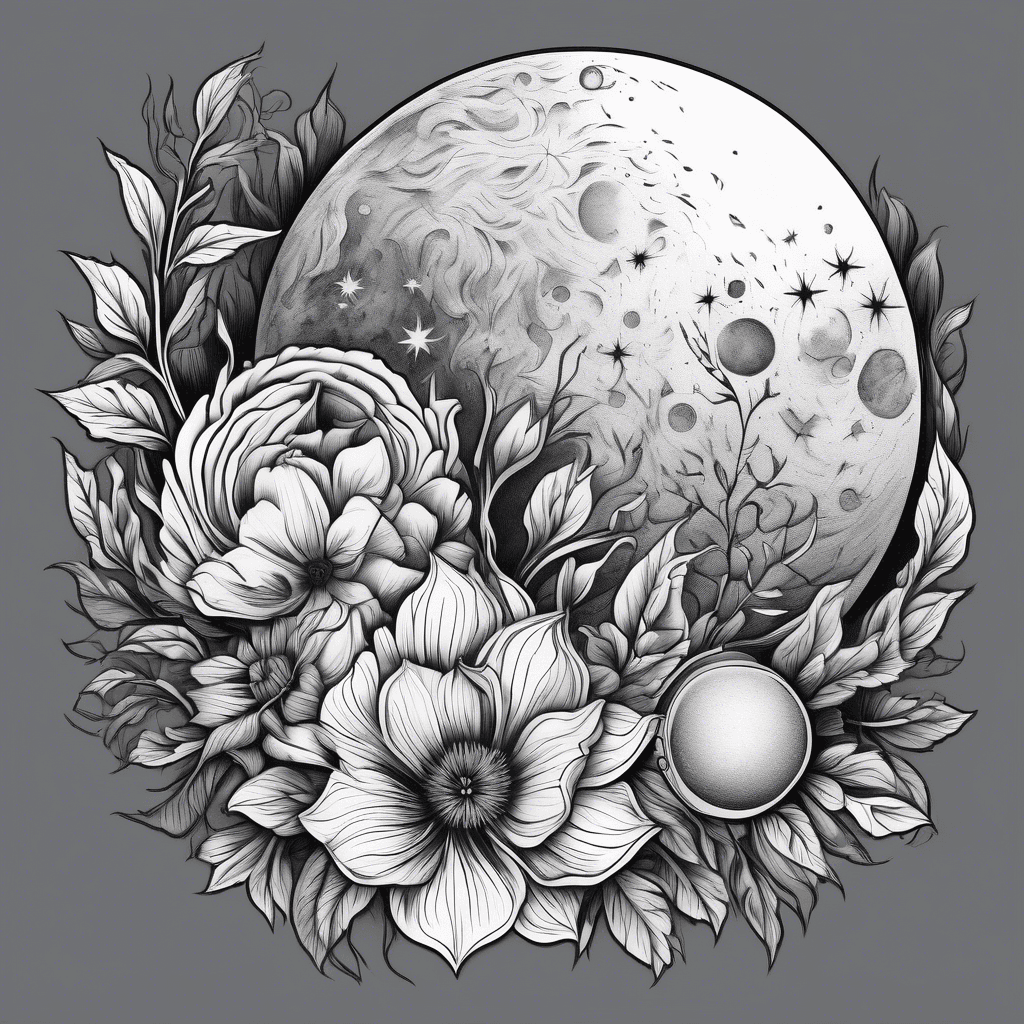 moon inspired that’s floral, dark, mysterious, and elegant