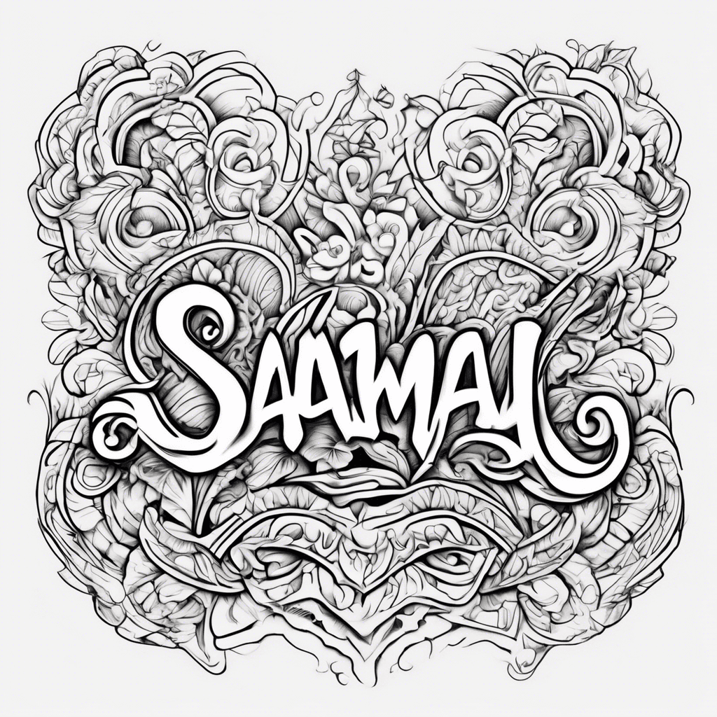 The name Samaj in a cute font with a heart