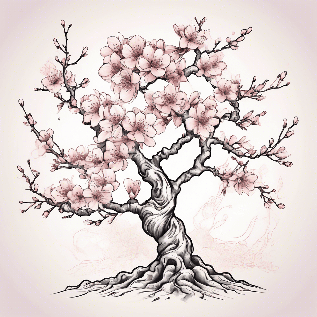 i want a cherry blossom tree with arabic on my back
