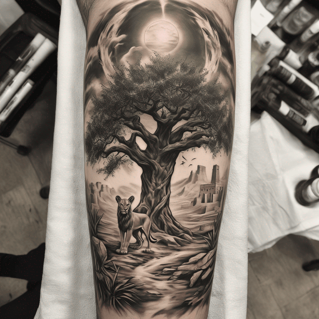 An olive tree, Lion of Judah, gazelle, Tower of David, Masada, a mandrake, a cloth tent, lone wolf, water, sun, and angel wings.