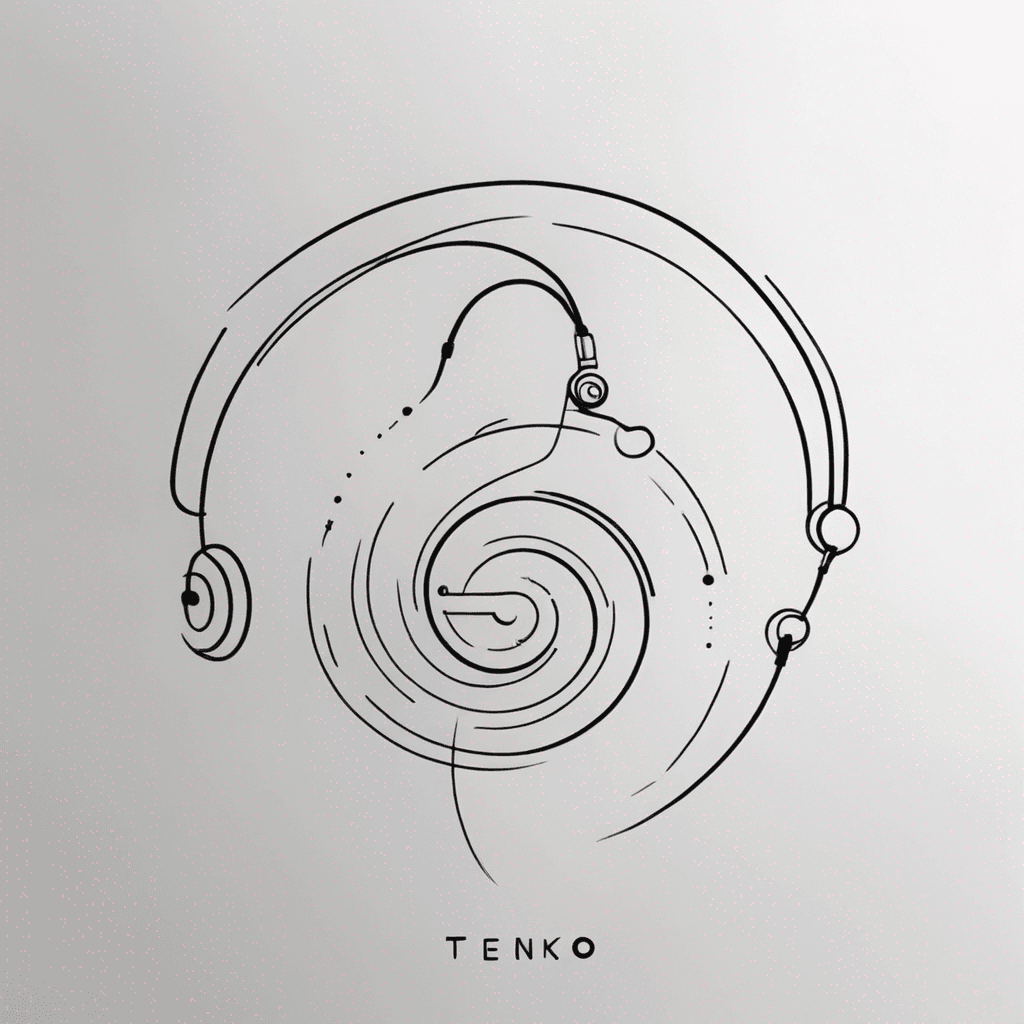 A spiral with headphones in tenko esthetic
