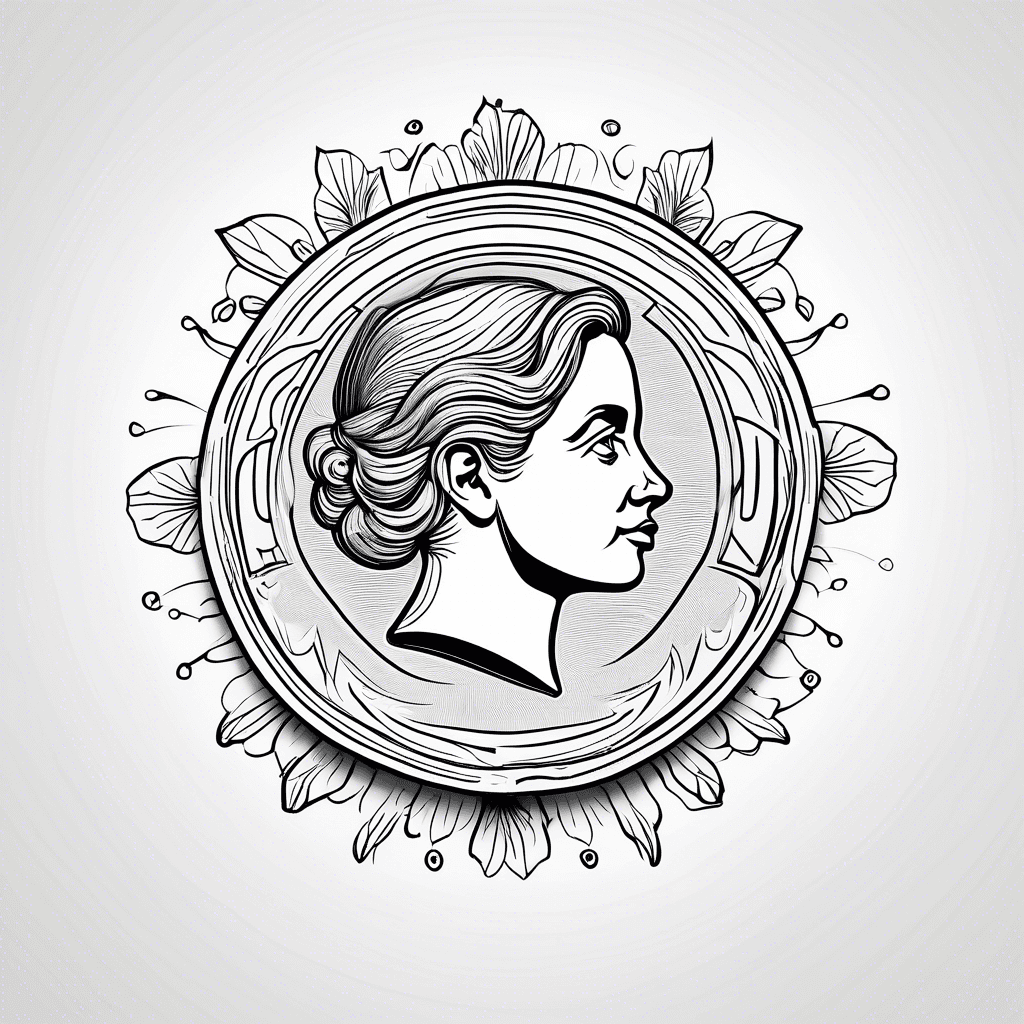 Single line tattoo of a penny