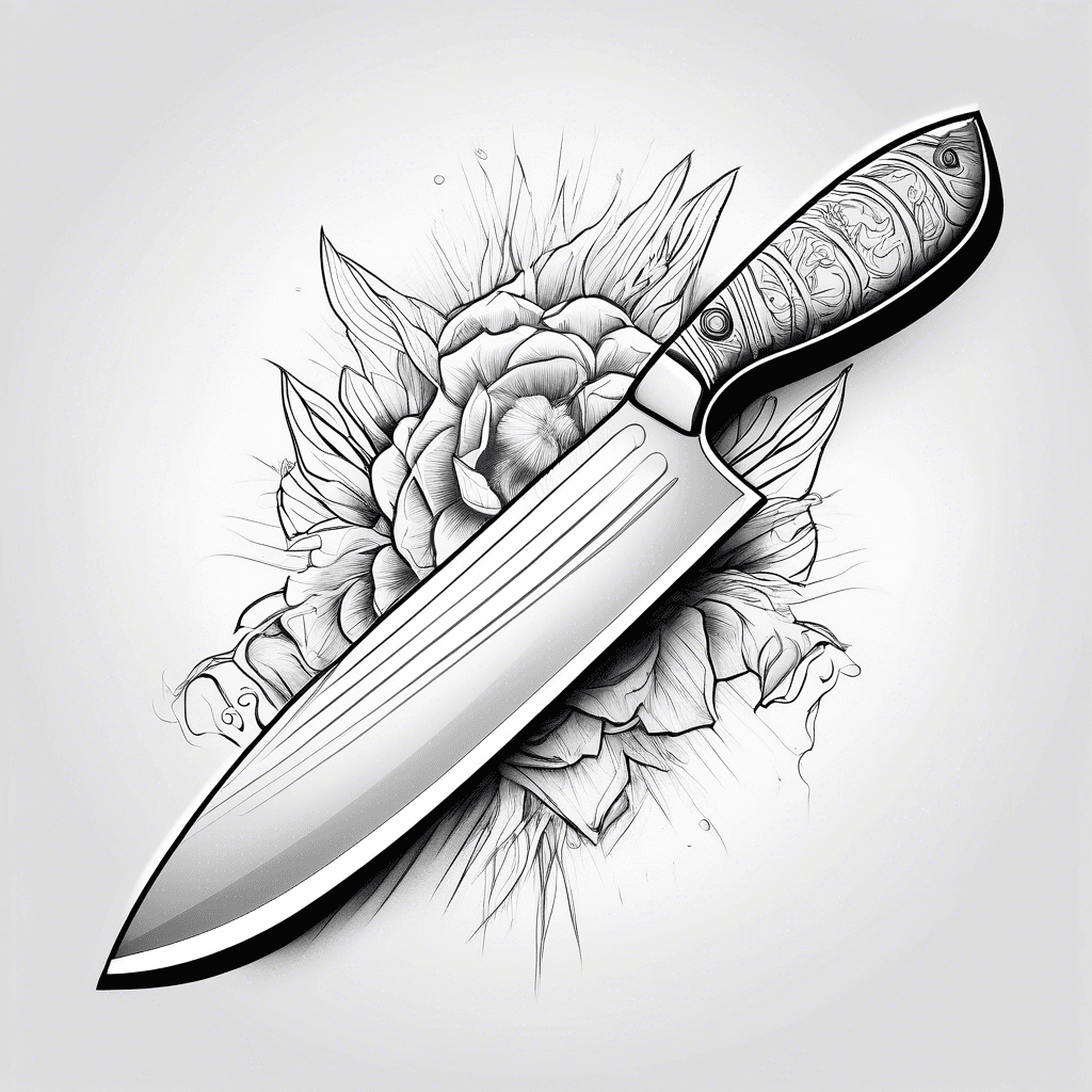 santoku chef knife with 10% writen in the blade