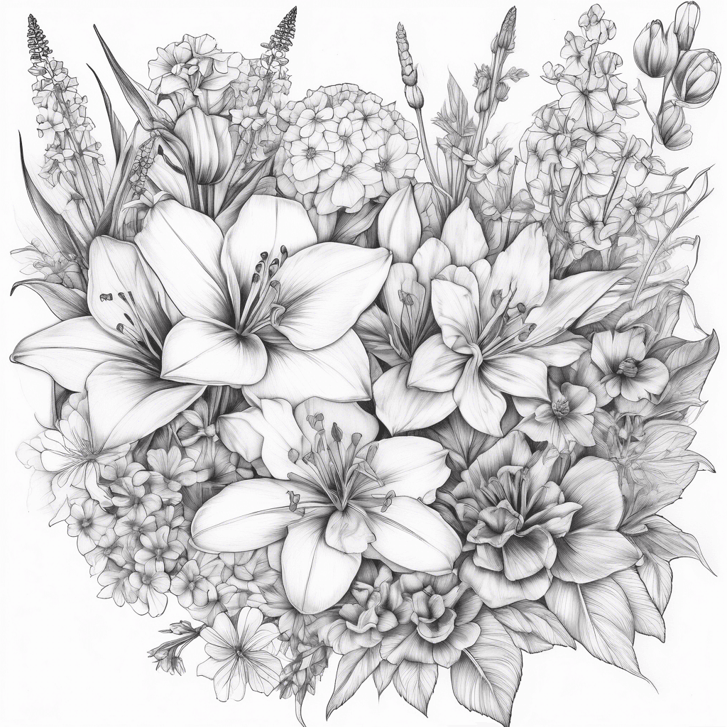 I would like a floral garden tattoo on my thigh. Line work Containing wild flowers such as Lillies, tulips, Solanum crispum, fox gloves, geraniums, hydrangeas, Dalia’s, forget me nots and more