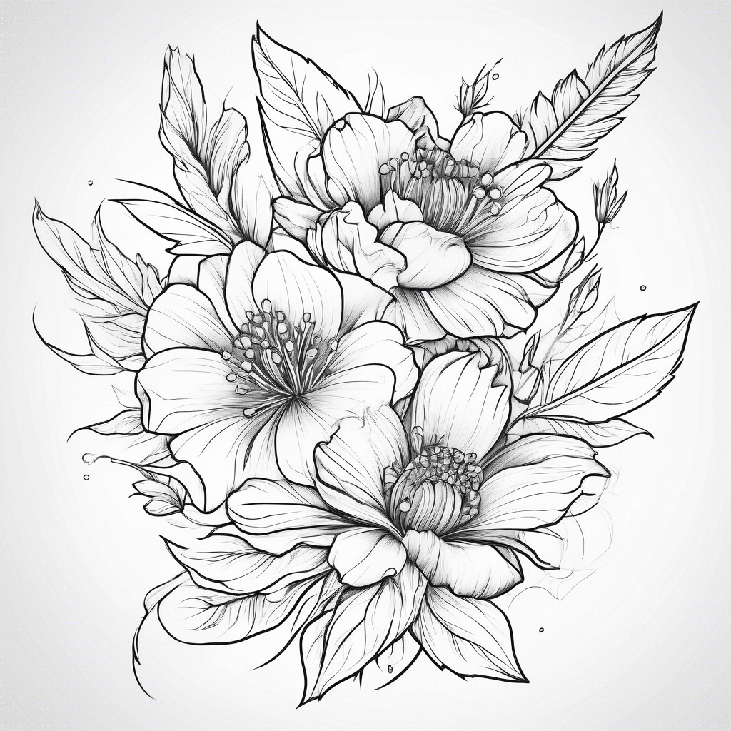 February and April birth flowers with small feather