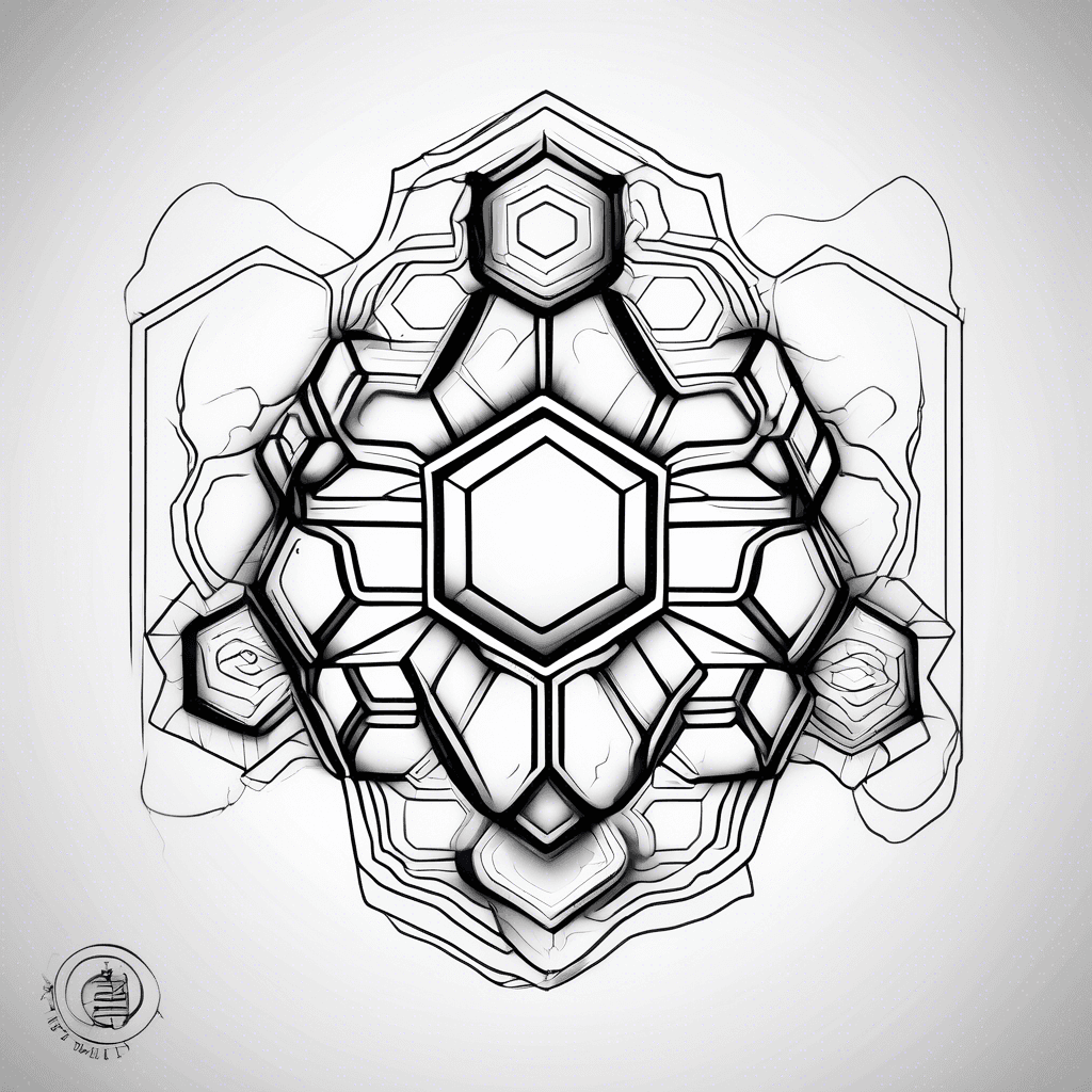 a minimalist black hexagon and nothing else with some fun shading