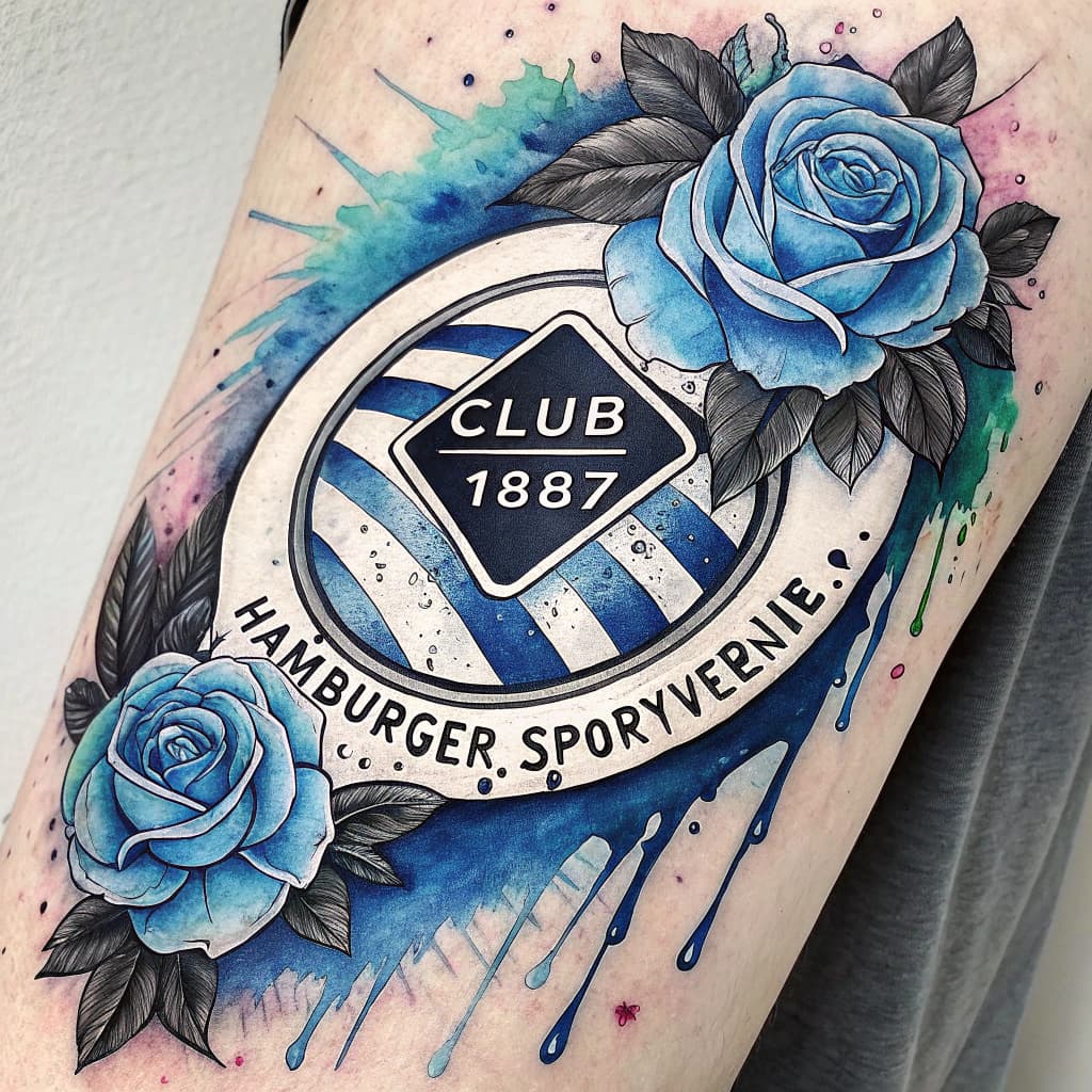 Club logo of Hamburger Sportverein e.V. 1887 in the colors blue, white, and black.
